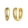 Bamoer 925 Sterling Silver Office Lady Style Simple Huggie Ear Buckles Gold Plated Hoop Earrings for Women Fine Jewelry