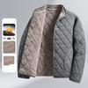 Мужская зимняя куртка ветрозащитная утолщенная стеганая куртка повседневная ромбовидная теплая флисовая подкладка пальто для папы среднего возраста однотонная верхняя одежда для улицы