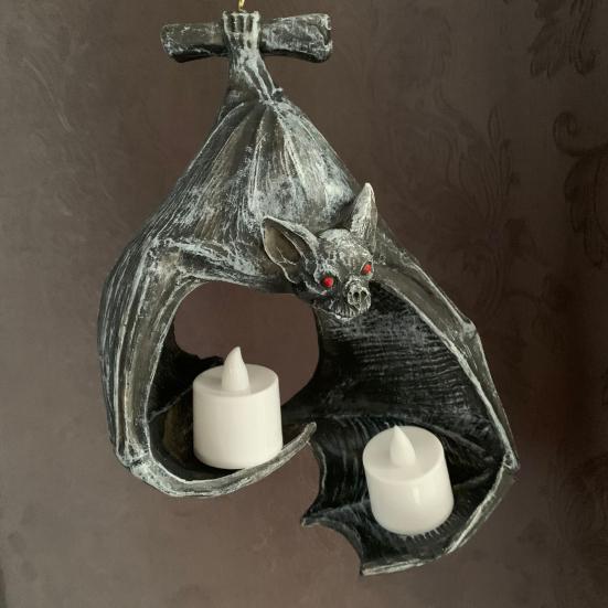Настенный держатель для чайной свечи в виде летучей мыши, жуткий, экологически чистый, из смолы, реалистичная форма, готический декор для свечей для Хэллоуина, сексуальная одежда для взрослых