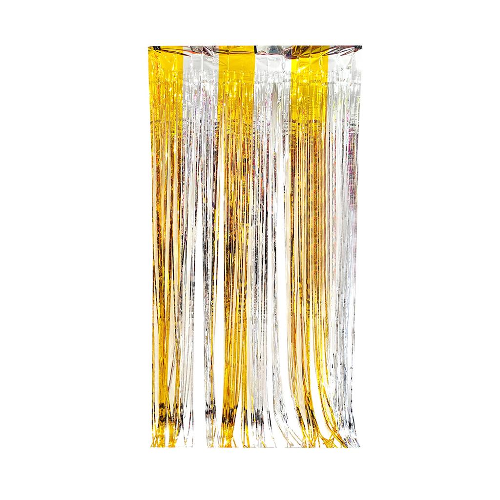 Double Pinyin Foil Fringe Curtains, Party Decorations Metallics Streamers, Party Photo Booth Backdrops For Birthday Wedding Engagement Bridal Shower