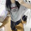 Кошачья летняя серая футболка с коротким рукавом женская новая из чистого хлопка дизайн плеча спереди свободный американский топ с рукавом до середины предплечья
