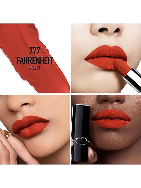 Dior Помада Rouge Dior Velvet #777 3,5 г, Яркая Оранжево-Красная Матовая Помада Вельветовой Текстуры, Стойкий Комфорт, Новая и Старая Упаковка Доставляются Случайным Образом