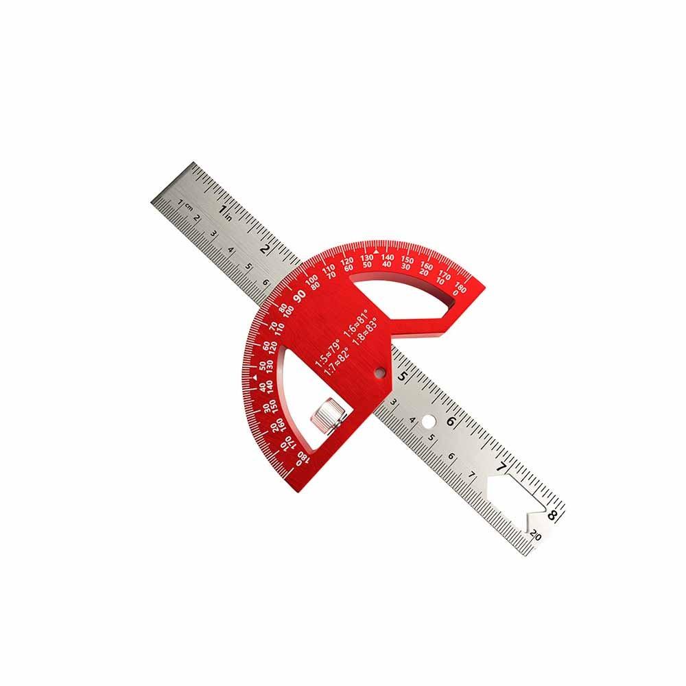 Угломер 8/12 дюйма, регулируемый 0-180 градусов, строительный угломер, линейка-чертилка из алюминиевого сплава