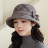 Autumn and Winter Hat Ladies Basin Hat Warm Top Hat In The Elderly Woolen Bucket Hat