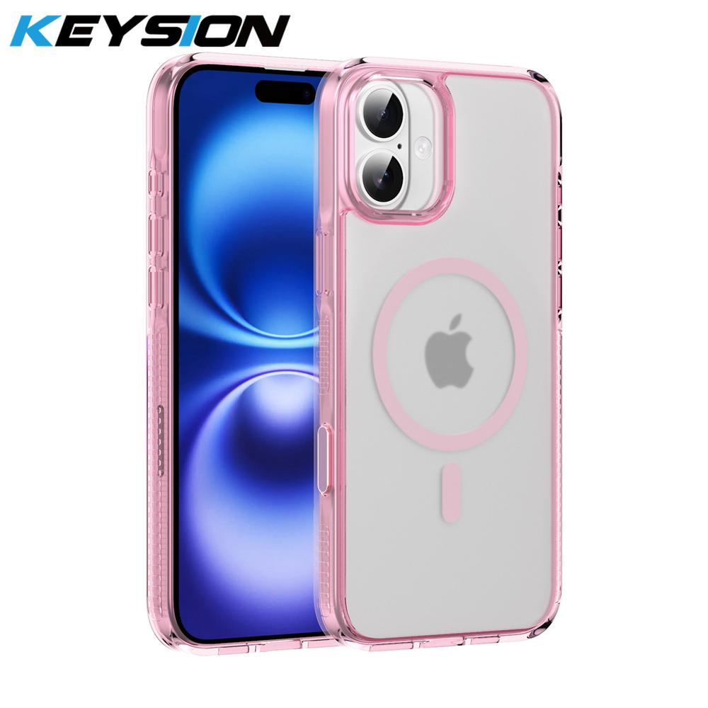 KEYSION Чехол с сенсорной кнопкой управления камерой для iPhone 16 Pro Max 16 Plus для беспроводной зарядки MagSafe, матовый прозрачный чехол