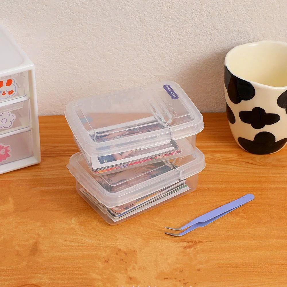 Small Card Film Storage Box Transparent Photocard Collection Case Flip Lip Card Holder Box DIY