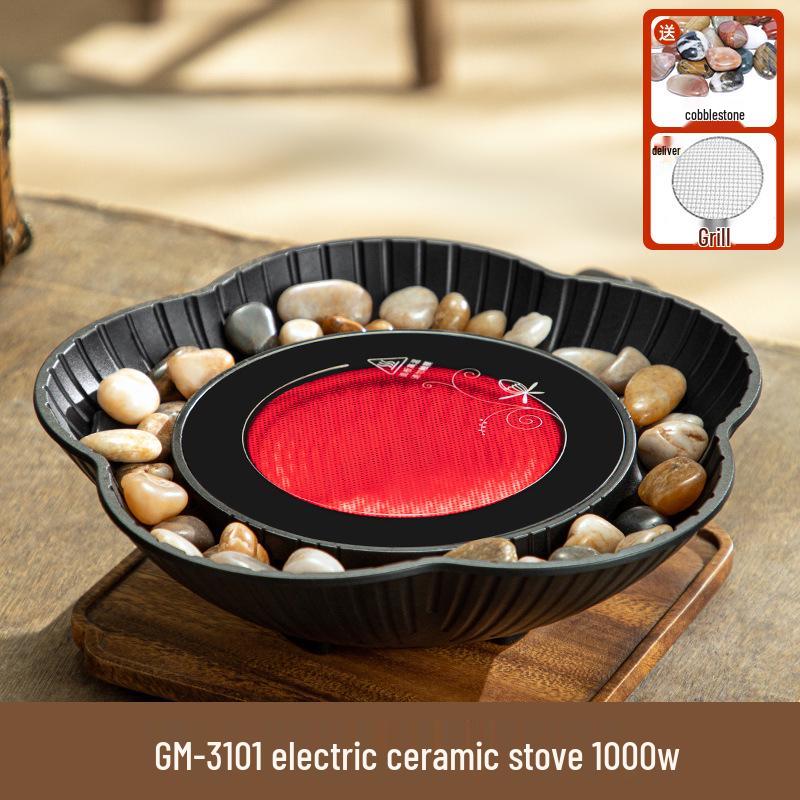 Набор для подогрева чая и вина в китайском стиле для использования в помещении с электрической керамической плитой и стеклянным чайником