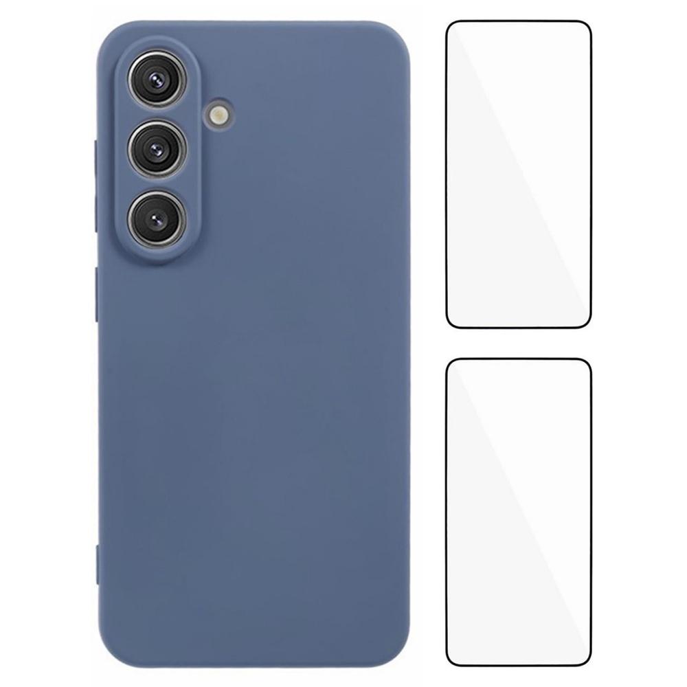 WANLONFENG RB3 Series For Samsung Galaxy S25 Case with 2Pcs Screen Film Precise Lens Hole Soft TPU Phone Back Cover