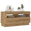 VidaXL TV Stand with LED Lights Artisan Oak Engineered Wood, TV Stand, Media Unit, TV Console, Furniture 856358