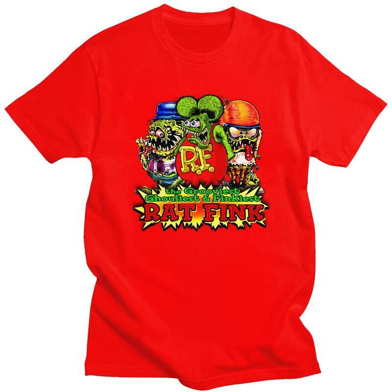 Мужская футболка на заказ с рисунком Rat Fink из аниме и мультфильмов Футболка Футболка Футболки Свободный крой Одежда
