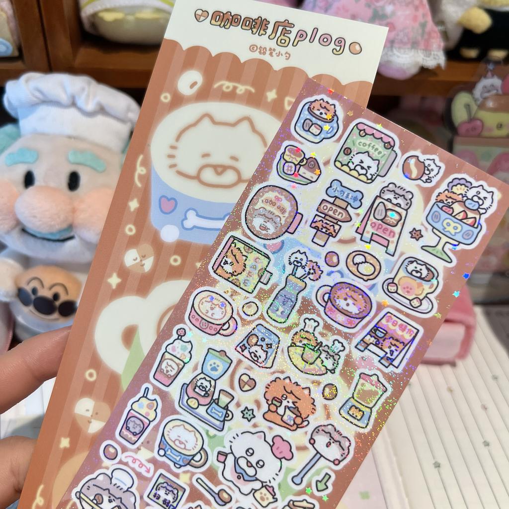 Izakaya Coffee Shop Journal Small Nose Sticker Decoration Diary Waterproof Sticker Cute