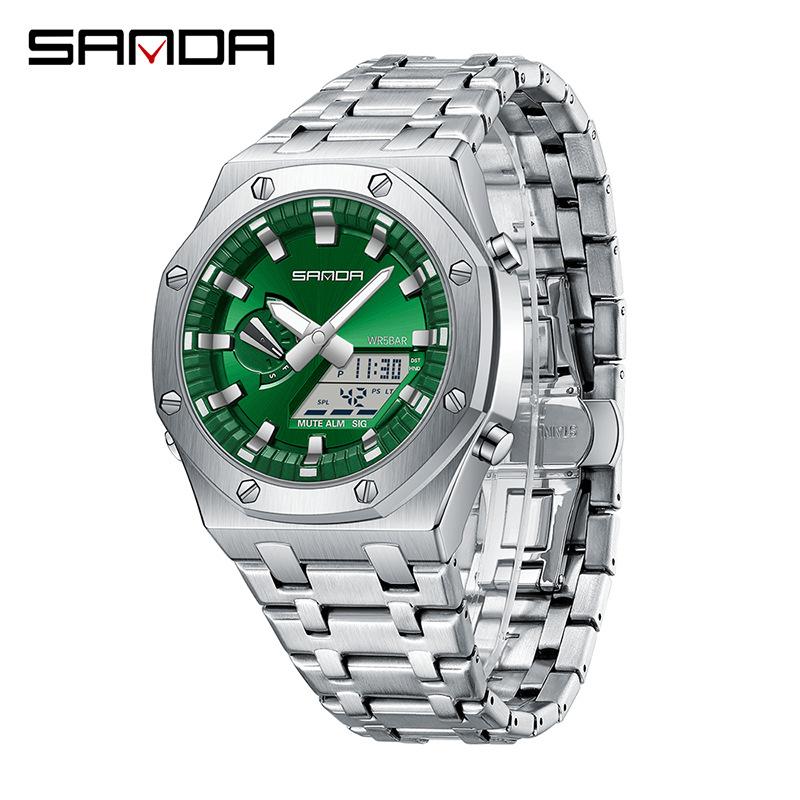 SANDA Watch Cool Trend электронные часы многофункциональные часы с лампой для поднятия руки будильник водонепроницаемые часы