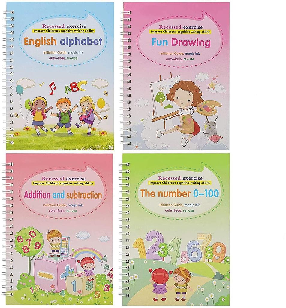 Набор для практики каллиграфии на глобальном английском: Дошкольный контроль ручки и волшебные наклейки для письма для детей