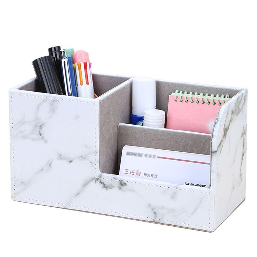 Leather Makeup Brush Holder Stationery Storage Pen Container Light Luxury Brush Pot