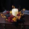 Thanksgiving Candle Ring Tabletop Mini Autumn Wreath Rustic Candle Wreath Ornament for Bar Farmhouse Wedding Party Dining Room