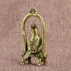 Animal Bird Key Chain Pendant Jewelry Decors Antique Copper Crafts Bird Cage Parrot Figurines Miniatures Desktop Ornaments Brass