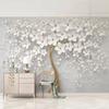 Murals Wallpaper 3d Stereo White Flowers Wall Mural Living Room Tv Sofa Bedroom Backdrop Wall Paper