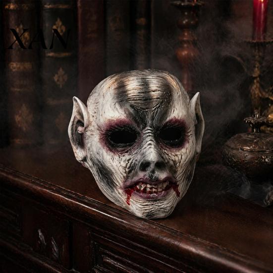 Realistic Vampire Zombie Masque Halloween for Adults, Creepy Blood Scary Soft Foam Full Face Costume, Cosplay Party Stained Fangs