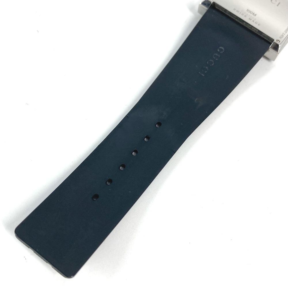 GUCCI 100M G logo Watch Men's Watch Clock Wristwatch SS / rubber Black/Silver
