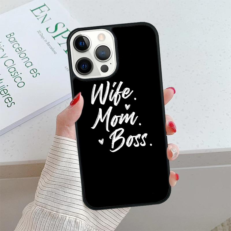 Цитаты Жена Мама Начальница Чехол для телефона для iPhone 17 Air 15 16 16e 14 13 Pro Max Coque 12 11 Pro Max Для Apple PLUS fundas