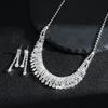 Luxurious and exquisite sparkling rhinestone elegant sparkling rhinestone necklace earring set accessories