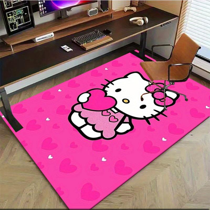 1 шт. Sanrio Hello Kitty Ковер для офиса с принтом русалки Прямоугольный коврик под стол, Идеальный декор для гостиной, спальни, кухни, Нескользящий пол