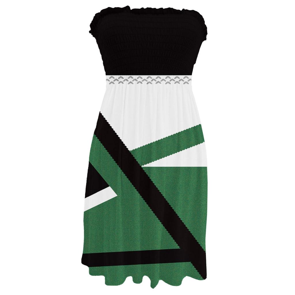 Модное женское повседневное платье-бандо с цветочным принтом без рукавов