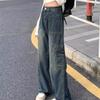 Женские широкие джинсовые брюки в стиле ретро, ​​одежда Y2K, уличная одежда, винтажные джинсы-карго 90-х годов, Harajuku, хип-хоп, панк, гранж, брюки, большие размеры