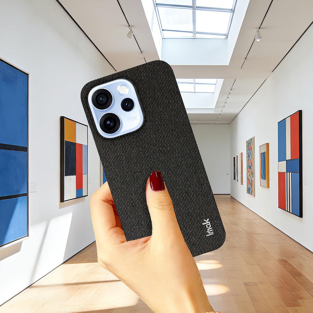 IMAK Ruiyi Series for Oppo Reno15 Pro 5G (Global)/Reno15 5G (China) Case Fabric Texture Leather + PC Phone Back Cover