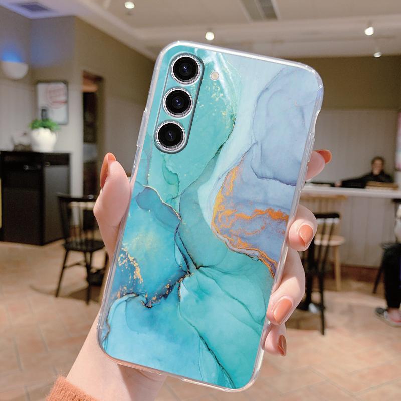 Для Samsung Galaxy S24 Чехол S24 Plus S 24 Ultra Чехол для телефона Мраморный Прозрачный Coque Мягкий ТПУ Fundas Для Samsung S25 FE S25+ Чехол