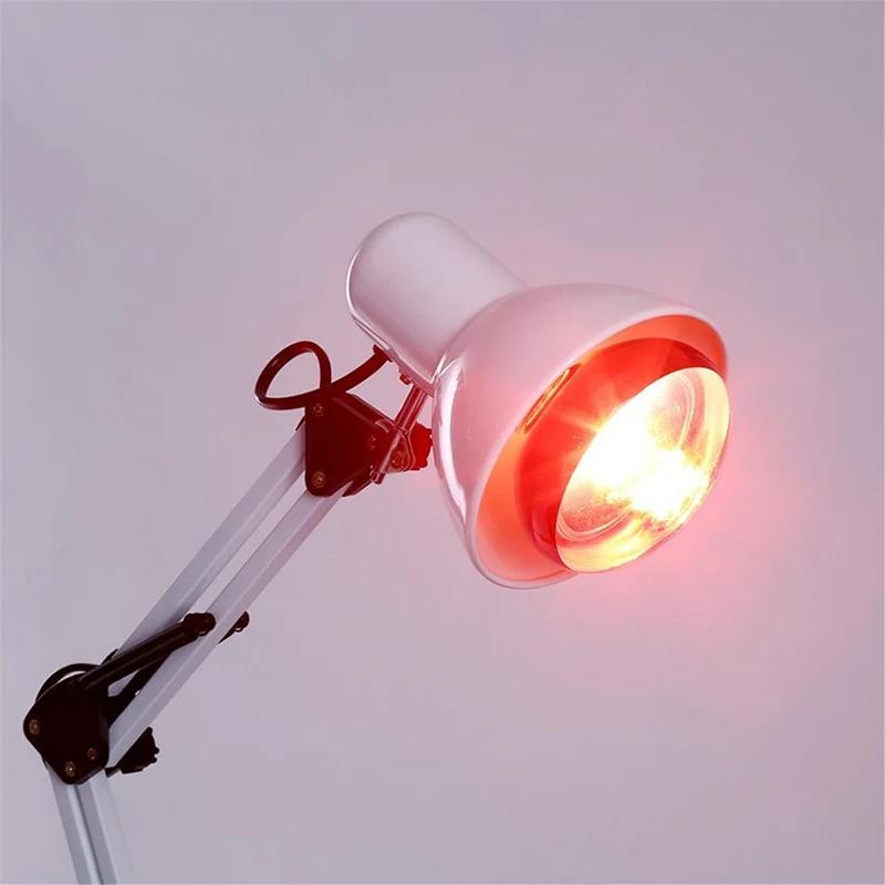 150W Infrared Heat Lamp Therapy Light - 360° Adjustable Clamp E27 Bulb for Muscle Pain Relief Home Physical Therapy