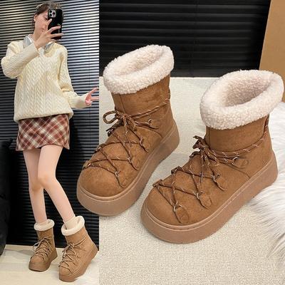 Женские зимние теплые сноубутсы большого размера, с мягкой подкладкой, водонепроницаемые ботильоны, нескользящая уличная обувь, ботинки для хайкинга, альпинизма, спортивные ботинки