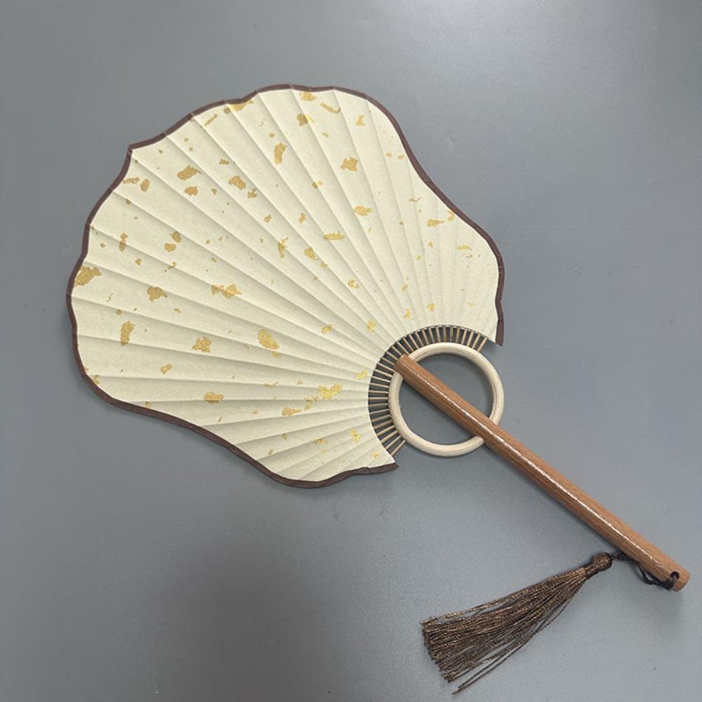 Vintage DIY Xuan Paper Fan Classical Round Fan Portable Hand Painted Fan  Painting