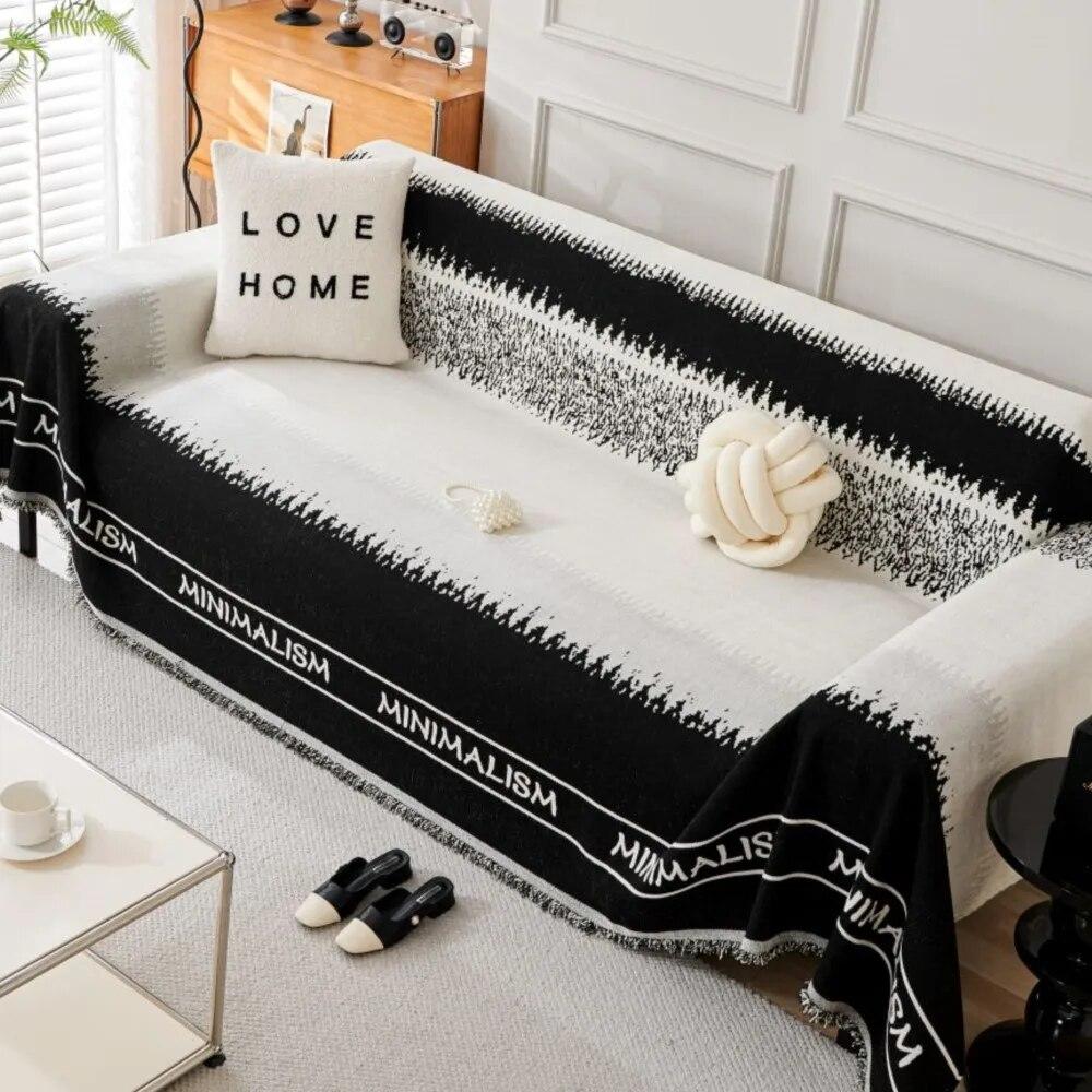 Modern Luxury Sofa Couple Position Throw Color Block Blanket Soft Cover Camping Picnic Mat Throw Blankets for Living Room