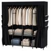 Fabric Wardrobe Dustproof Portable 5 Clothes Rods 170 X 45 X 167 Cm Black