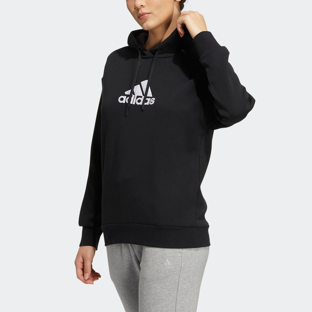 Adidas Толстовка с длинным рукавом с логотипом Essential, женские топы, черный HM7069