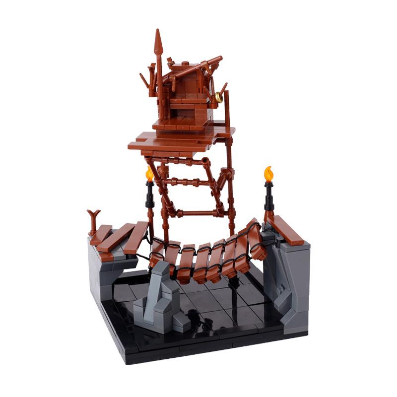 MOC Средневековая Сцена Строительные Блоки Военный Лагерь Viking Warrior Солдаты Палатка Аванпост Пиратский Корабль Конюшня Замковая Стена Кирпичи Игрушка