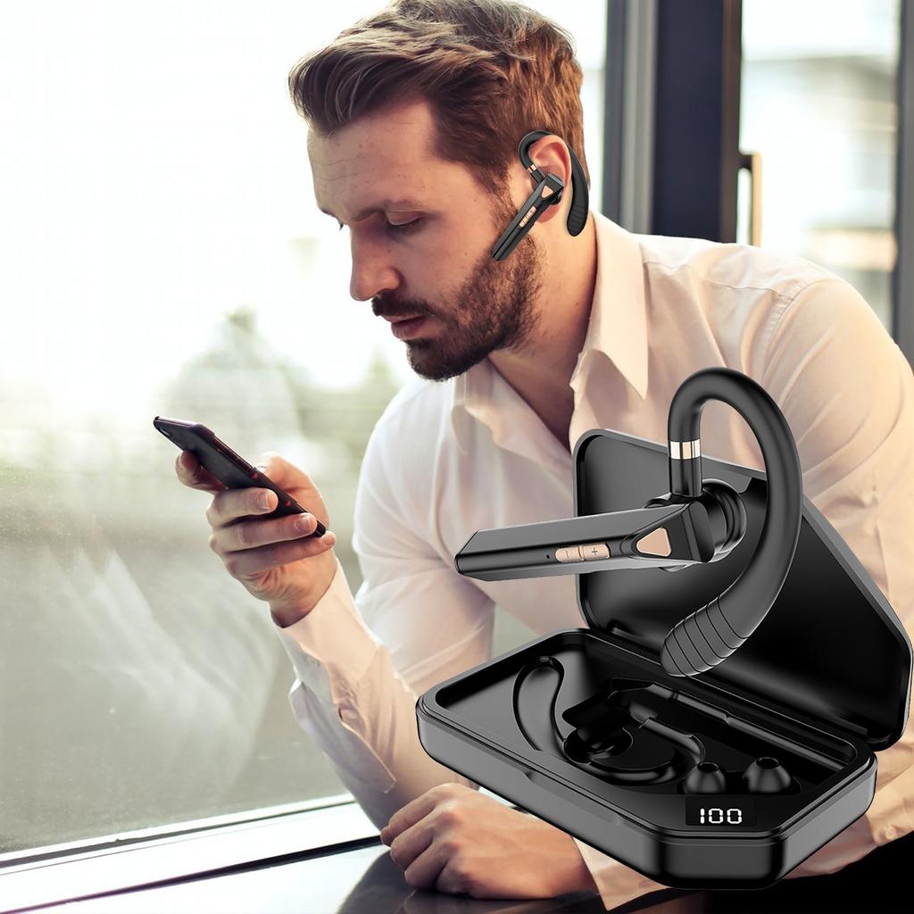 Bluetooth 5.0 Hands-Free Headset With Microphone, CVC8.0 Noise Reduction Wireless In-ear Headset, Suitable For Driving/Business/Office