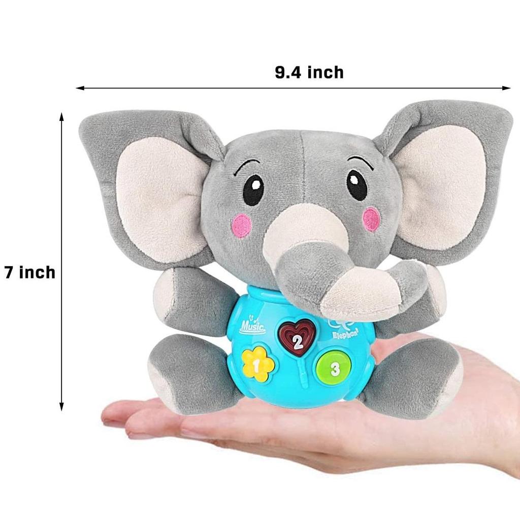 Plush Elephant Musical Baby Toys, Cute Plush Animal Glowing Baby Toys 0 To 36 Months Baby Boys and Girls Newborn Baby Musical Toys