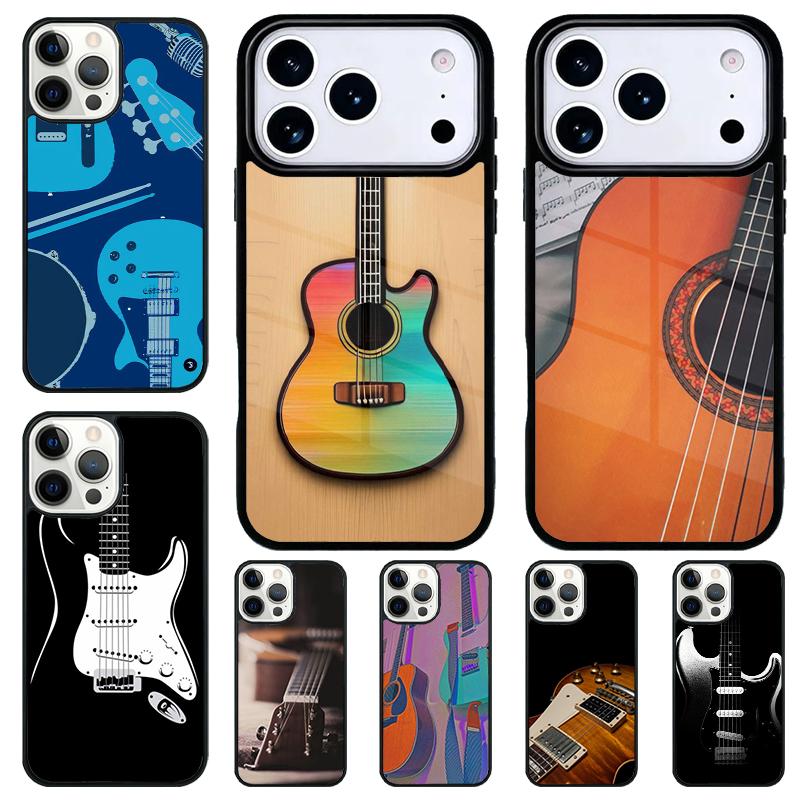 Чехол для телефона Музыкальная гитара для iPhone 17 Air 16 15 11 12 14 13 Pro Max Ударопрочный чехол
