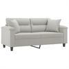 Vidaxl 2-Osobowa Sofa Z Poduszkami, Jasnoszara, 140 Cm, Mikrofibra