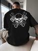 Skull Crossed Wrenches Biker Culture Unisexs T Shirt Fitness Sports Cotton Tee Casual Oversized Summer Spring Loose Top Streetwear