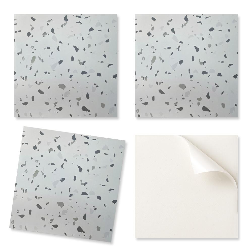 Set of PVC tiles with a decorative pattern for the kitchen or bathroom, abstract pattern with spots, 9x30x30 cm