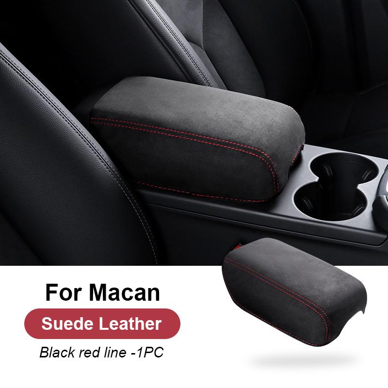 AABKV1 For Porsche Mancan 2014-2024 2023 Car Suede Armrest Box Cushion Cover Interior Center Console Armrest Protective Pad Shell Case