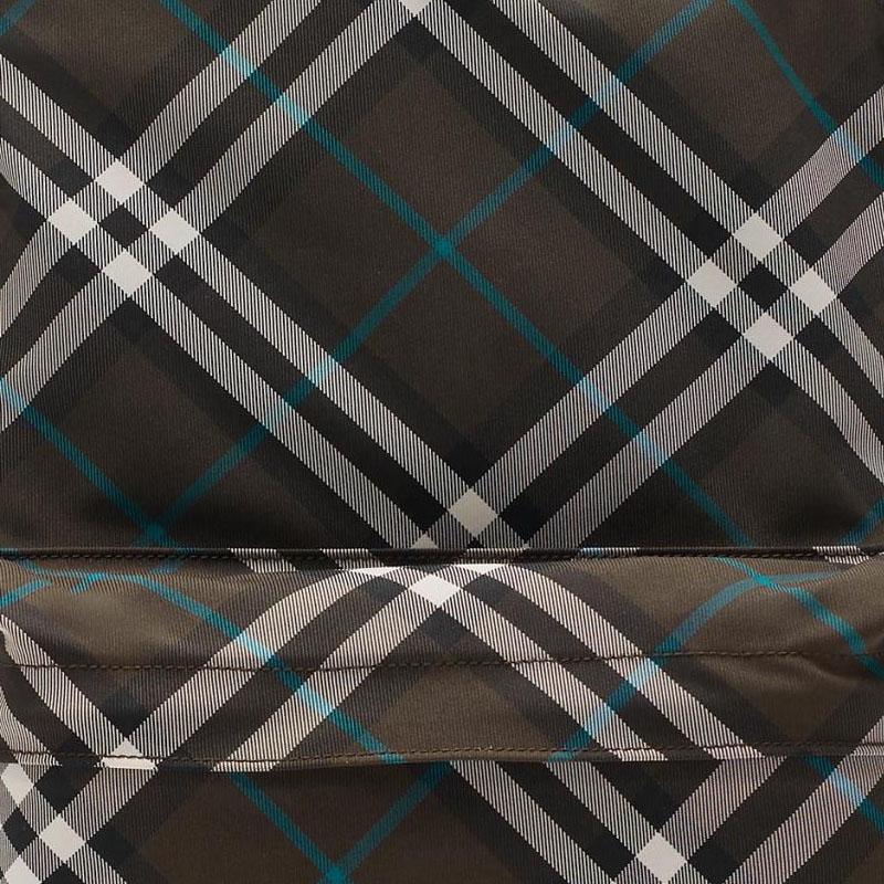 Burberry Check Design Zipper Closure Polyester Backpack Men backpack Gray 81022381