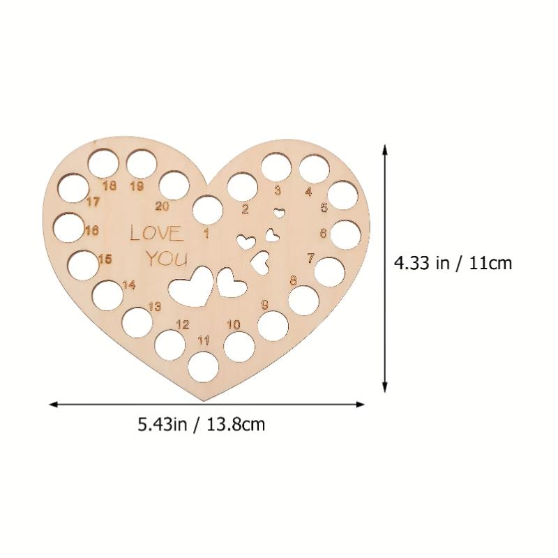 6pcs Heart Shaped Wooden Threading Board, Yarn Weaving Threading Board, Wooden Weaving Tools with Pre-punched Holes