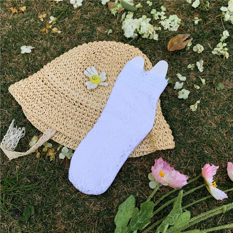 Korean Kids Girl Sock Retro Lace Ruffle Hollow Lovely Calf Sock for Children Girl Thin Breathable Frilly Princess Sock Kid Stuff