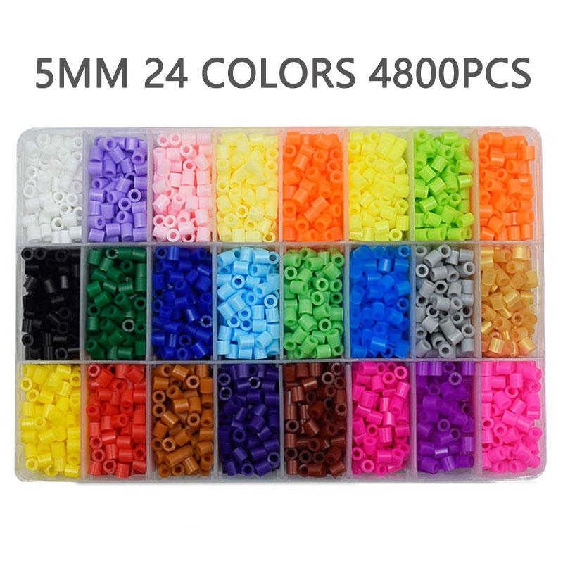 Бусины 5 мм 24/48/36 коробок Упаковка Hama Beads Образовательные игрушки Железные бусины Рукоделие Perler Плавкие бусины DIY Игрушка