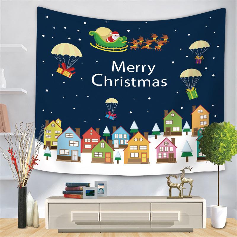 Рождественская серия Гобелен Цифровая печать Подвесная ткань Снеговик Лось Гобелен