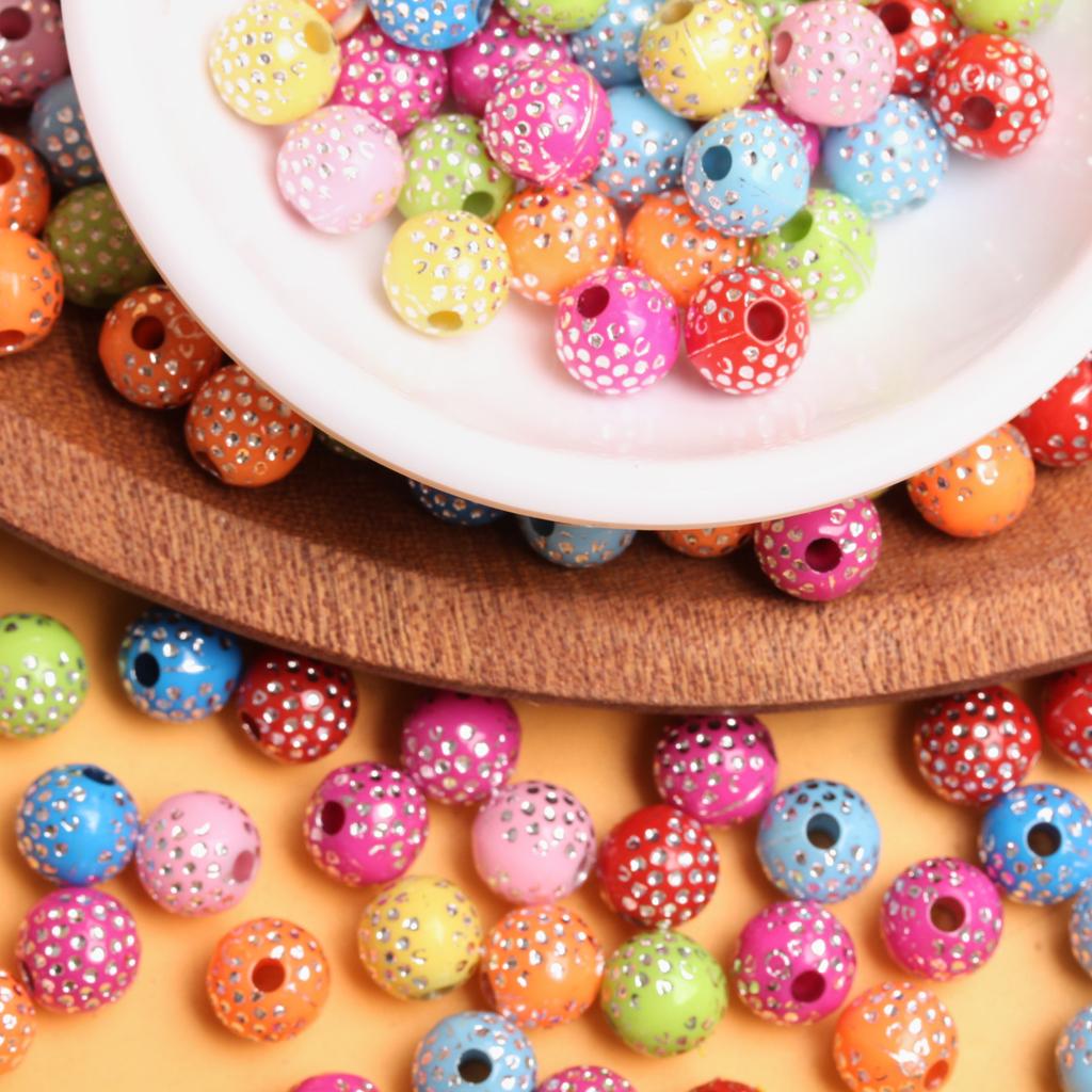 500 г около 2500 шт. ожерелье браслет DIY Babysbreath акриловые модные 8 мм блестящие ювелирные аксессуары разделительная бусина свободные бусины